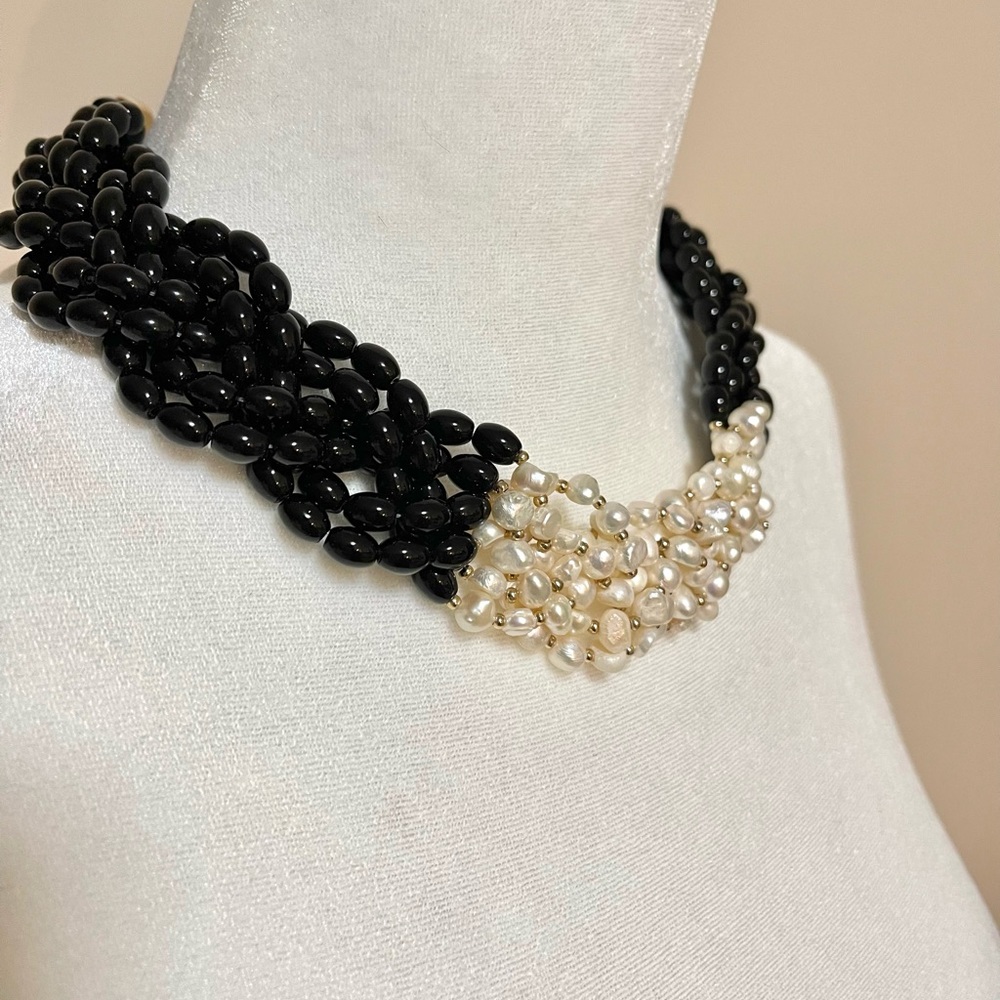 WHBM : Woven Fresh Water Pearl Necklace | NWT - Picture 5 of 7